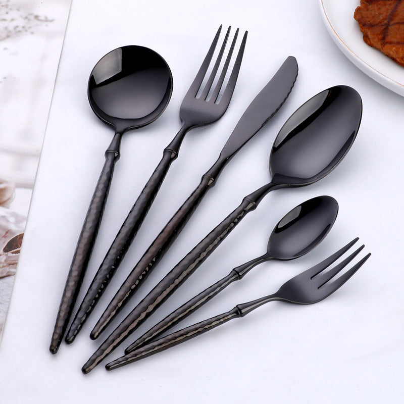 Round-Handled Hammered Cutlery Set | 3CARATS