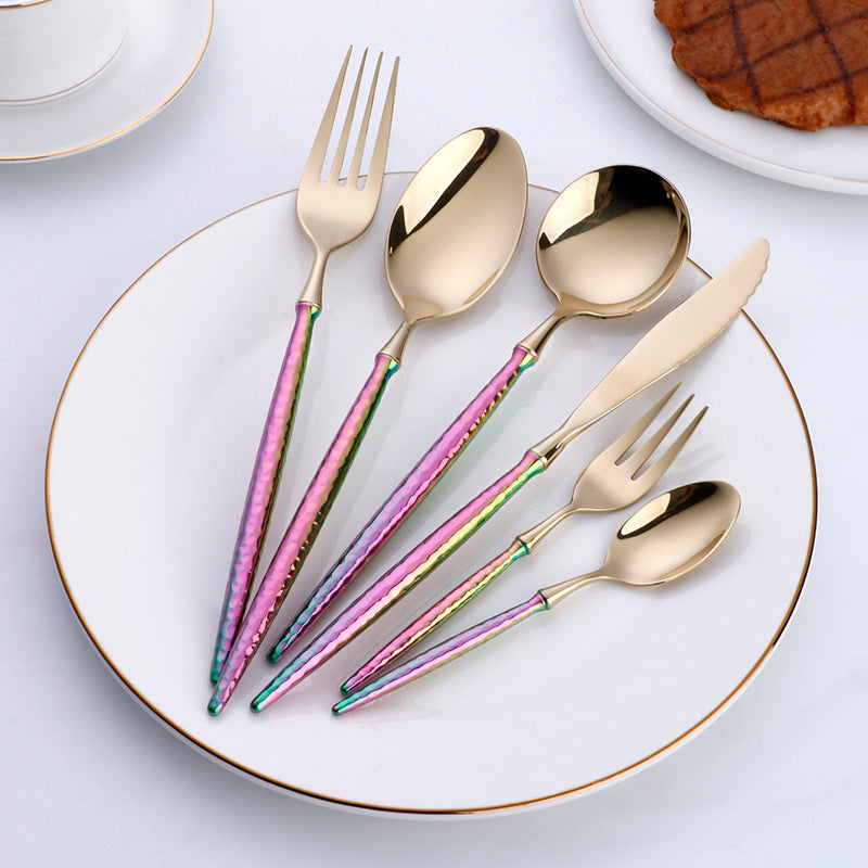 Round-Handled Hammered Cutlery Set | 3CARATS