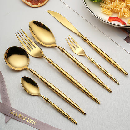 Round-Handled Hammered Cutlery Set | 3CARATS