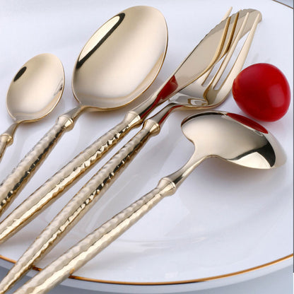 Round-Handled Hammered Cutlery Set | 3CARATS