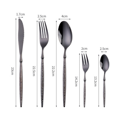 Round-Handled Hammered Cutlery Set | 3CARATS