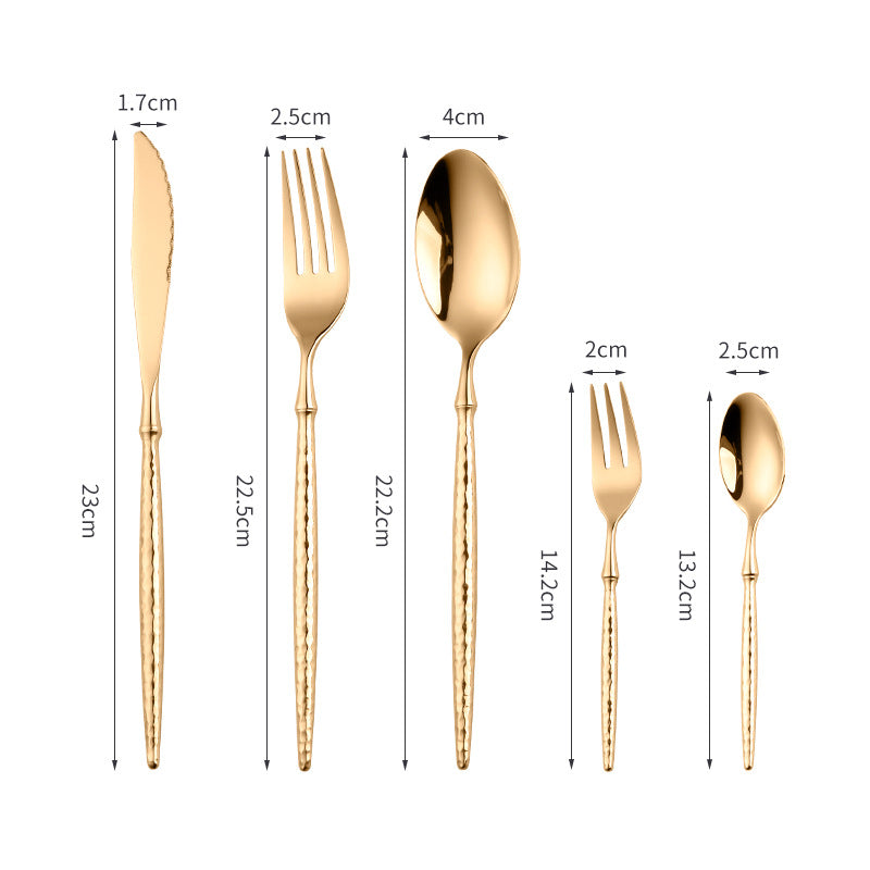 Round-Handled Hammered Cutlery Set | 3CARATS