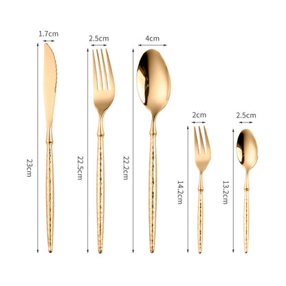 Round-Handled Hammered Cutlery Set | 3CARATS
