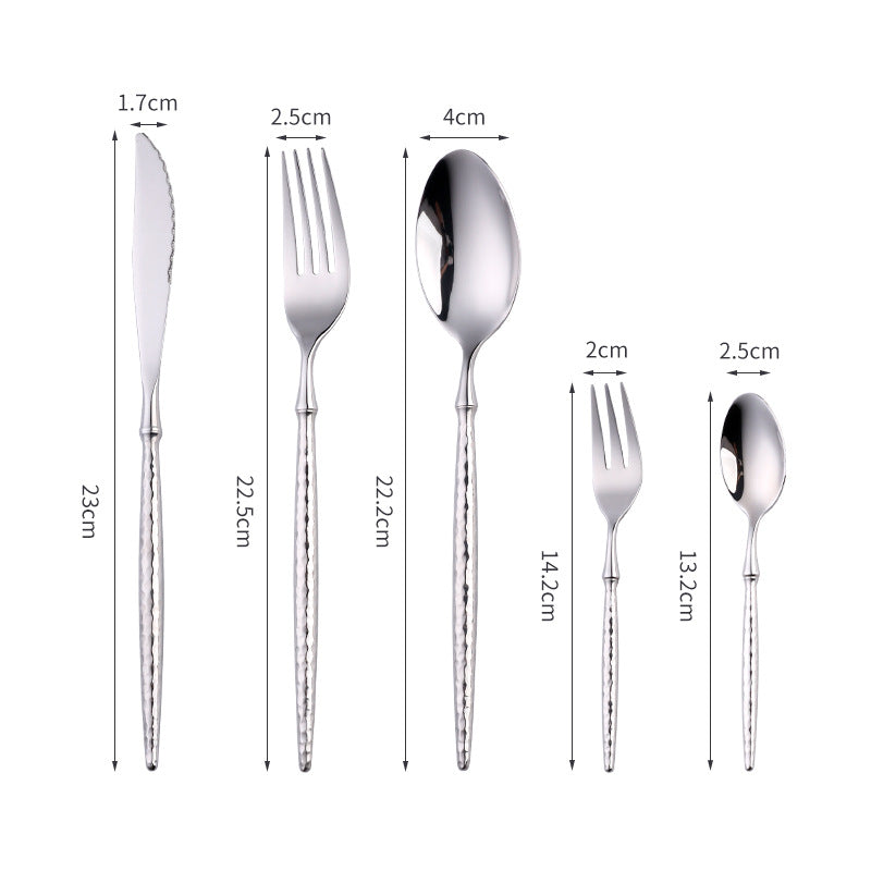 Round-Handled Hammered Cutlery Set | 3CARATS