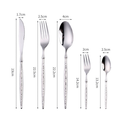 Round-Handled Hammered Cutlery Set | 3CARATS