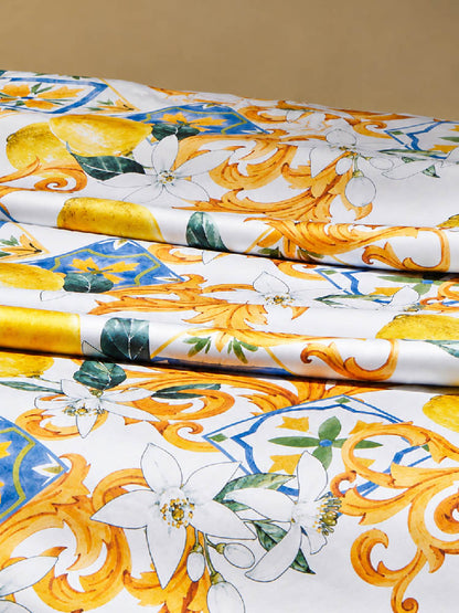Lemon Print Luxury Cotton Bedding Set  | 3CARATS