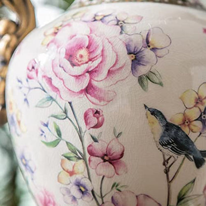 Vintage Ceramic Pedestal Vase with Double Handles | 3CARATS