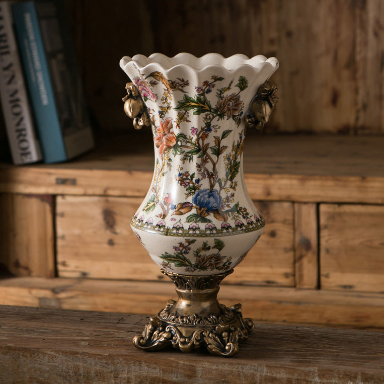 Vintage Crackle Glaze Ceramic Vase | 3CARATS