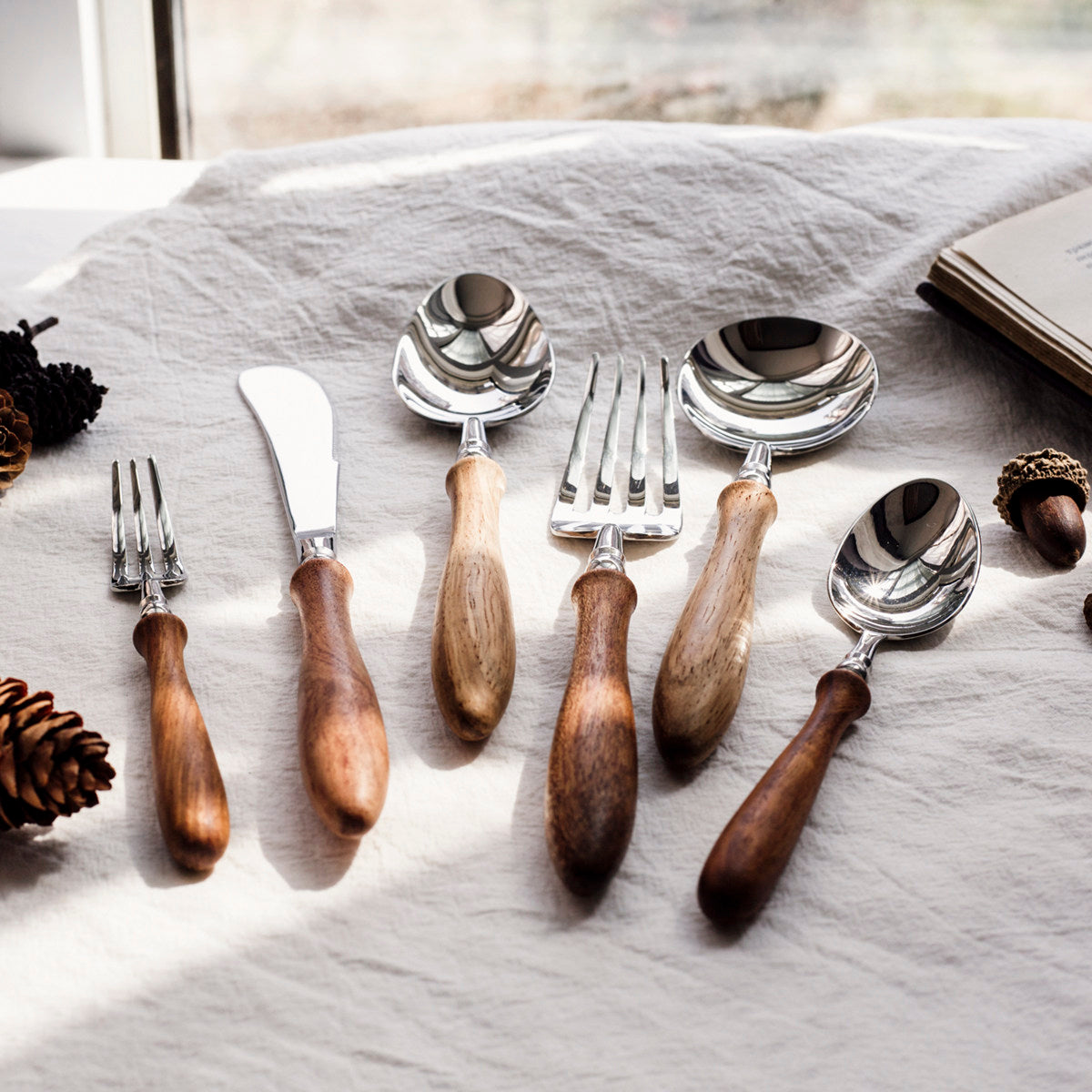 Vintage French Luxury Wooden Handle Cutlery Set | 3CARATS