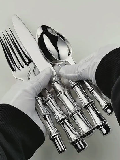 Luxury Bamboo Inspired Stainless Steel Cutlery Set | 3CARATS