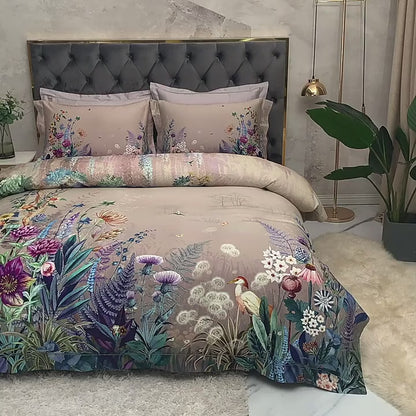Gianna Birds and Flowers Egyptian Cotton Bedding Set | 3CARATS